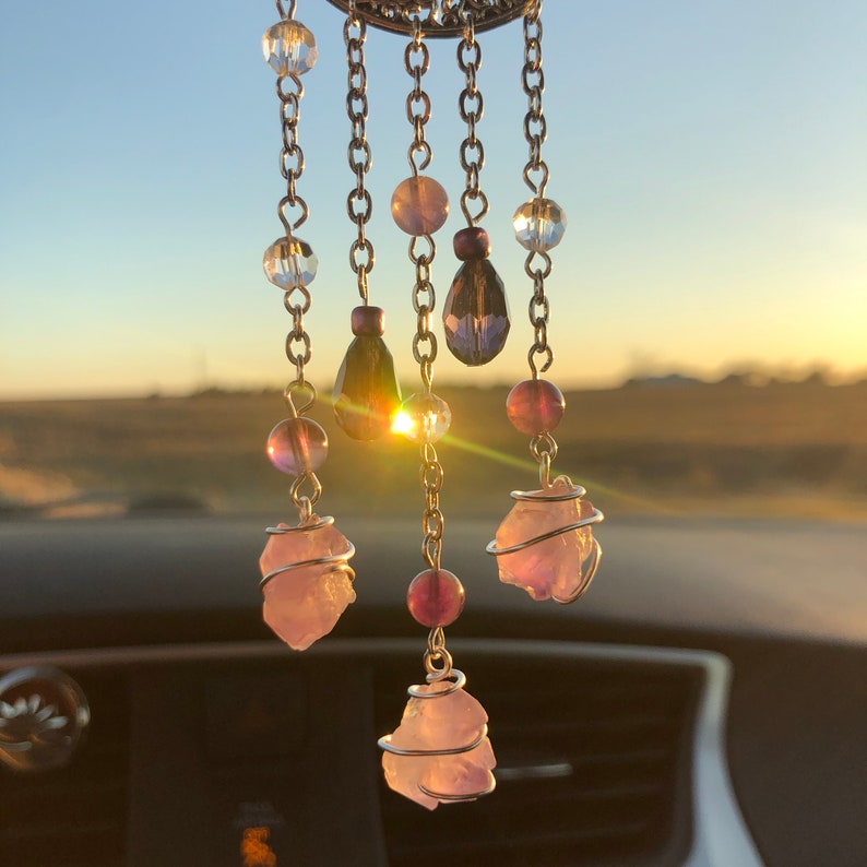 I Am Calm Intention Crystal Car Charm Purple Amethyst Etsy