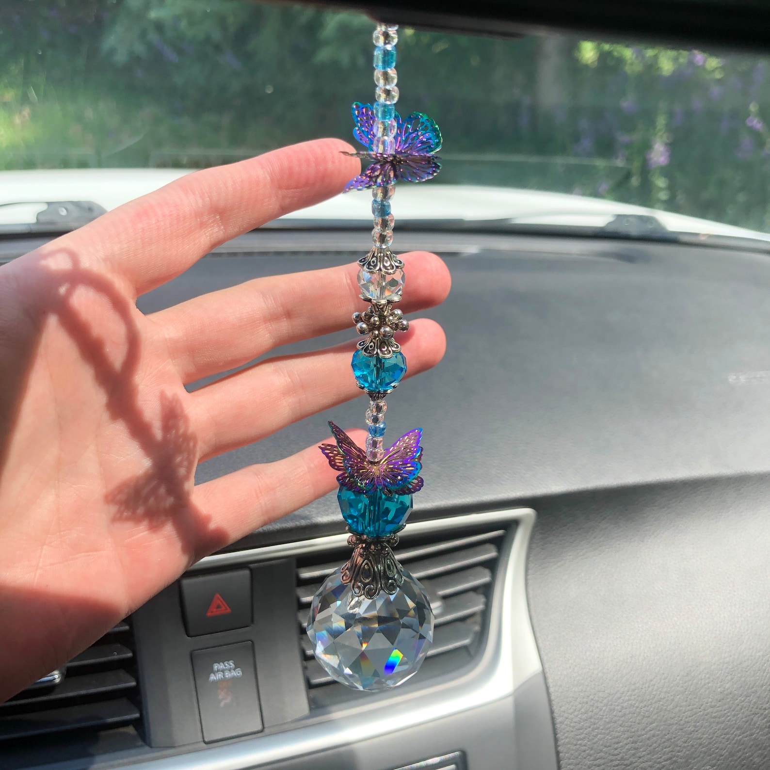 Butterfly Suncatcher for car / Butterfly car charm Etsy