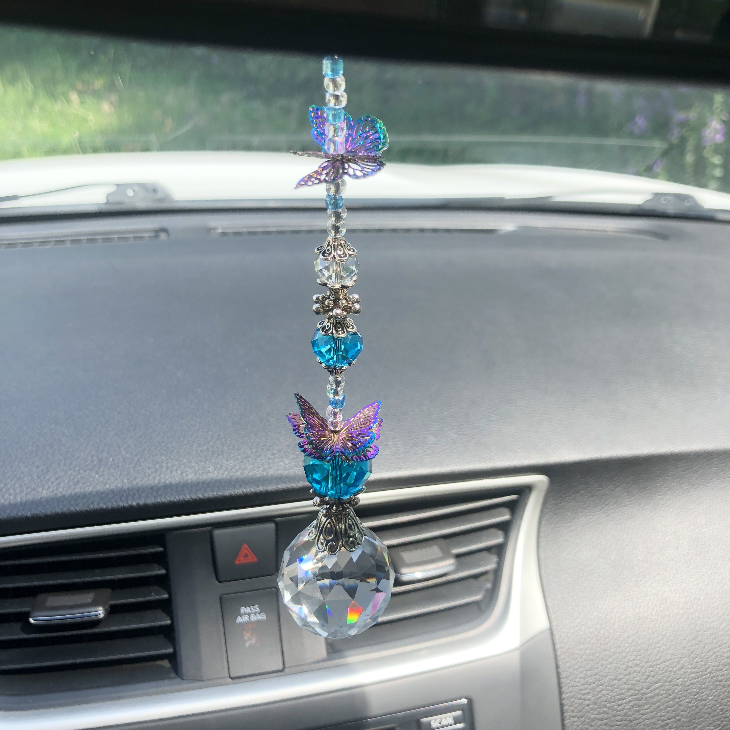 Butterfly Suncatcher for car / Butterfly car charm Etsy