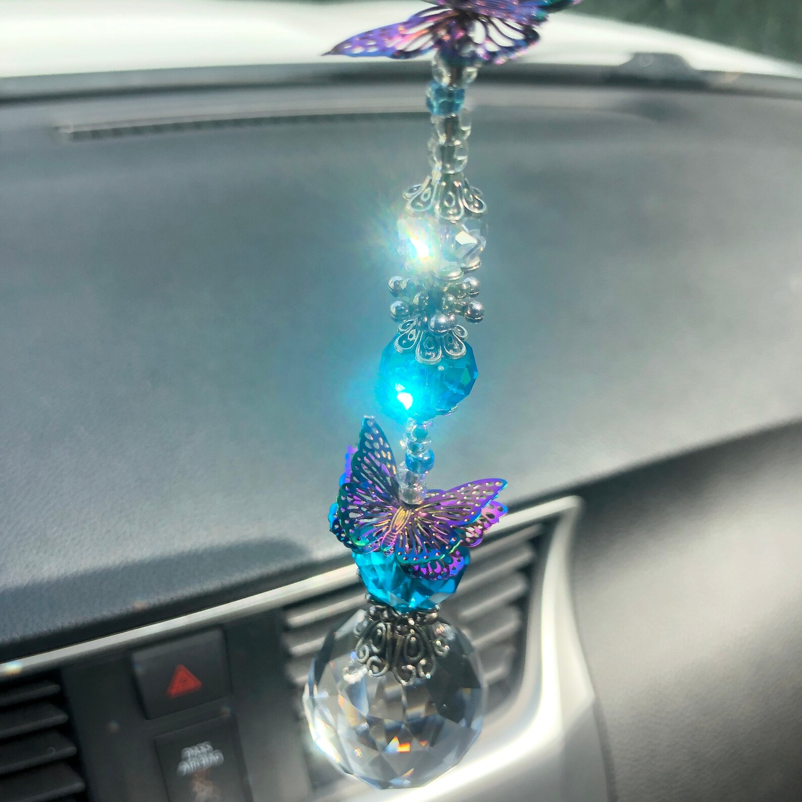 Butterfly Suncatcher for car / Butterfly car charm Etsy