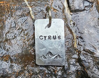 Large Aluminum Dog Tag: Custom Personalized Pet ID