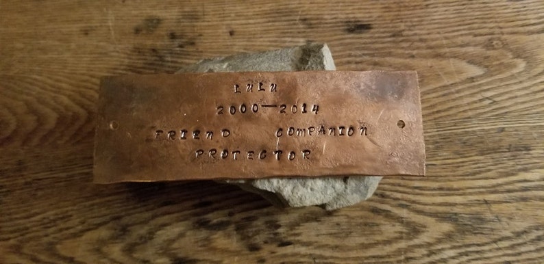 Copper Memorial Plate Pet Memorial