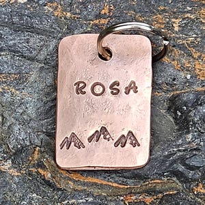 Personalized Copper Dog Tag: Mountain Logo Pet ID