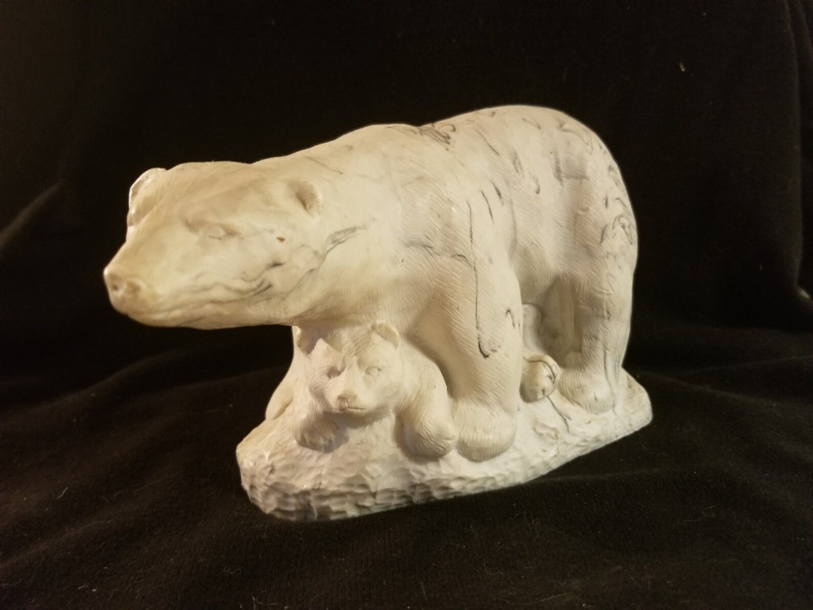 Polar Bear and Cubs Statue Sculptured Bear Figurine Resin Etsy