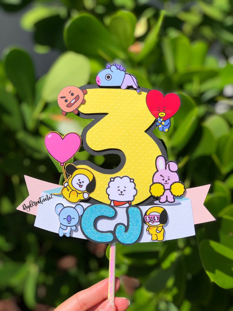 personalized bt21 cake topper etsy