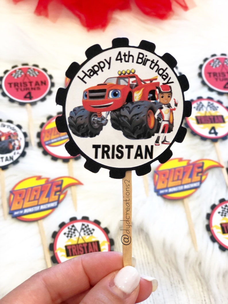 Personalized Blaze and the Monster Machines Cupcake Toppers | Etsy