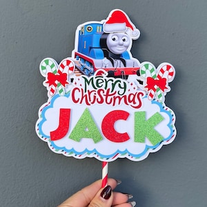 Personalized Thomas Train Christmas Cake Topper
