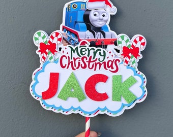 Personalized Thomas Train Christmas Cake Topper