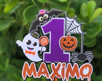 Halloween Birthday | Spooky Birthday Cake Topper | Pumpkin Cake Topper