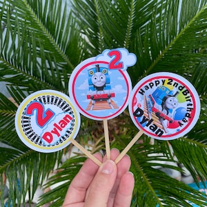 Personalized Thomas Train Cake/Cupcake Toppers: Birthday Party Decor