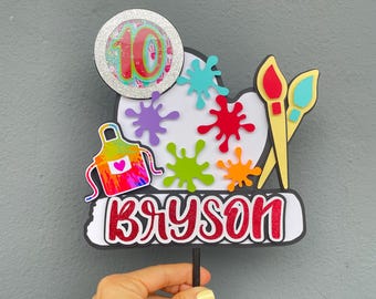 Personalized Paint Party Cake Topper: Art Birthday Decor