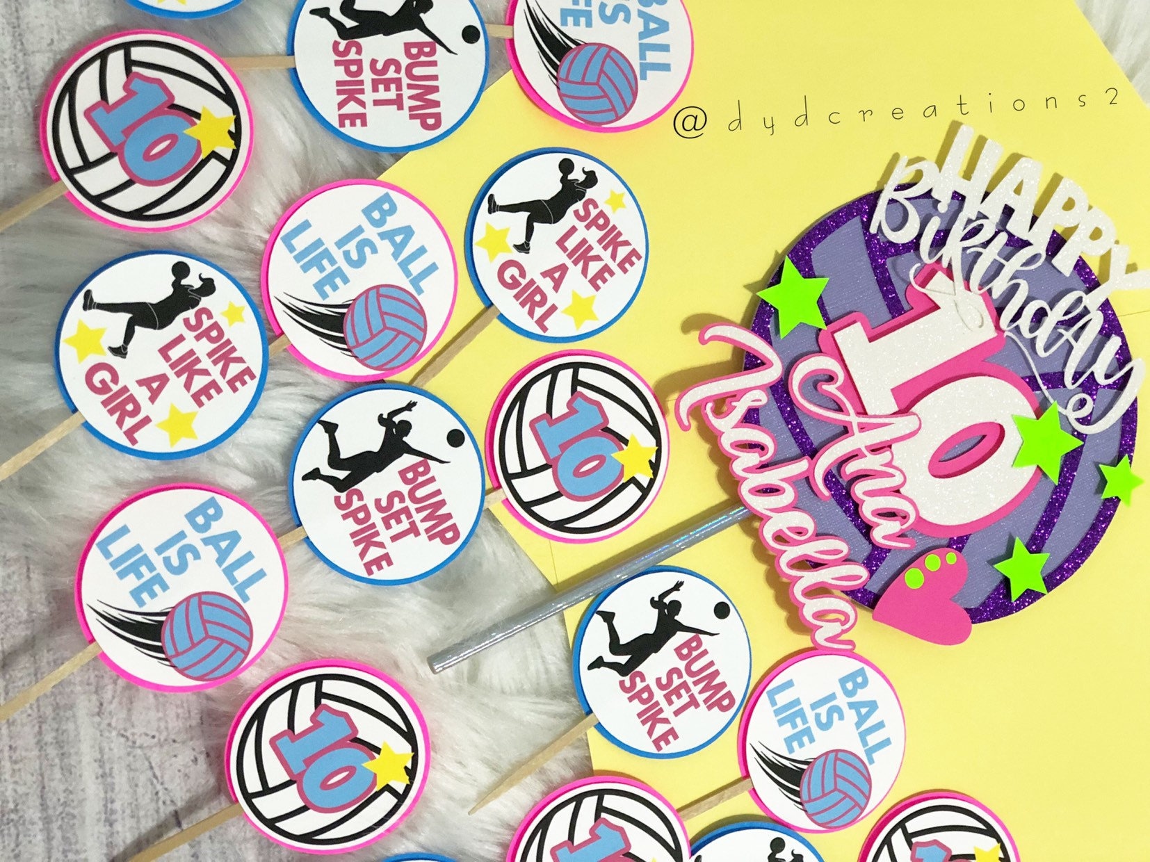 Volleyball Cake Topper Volleyball Cupcake Toppers Etsy.de