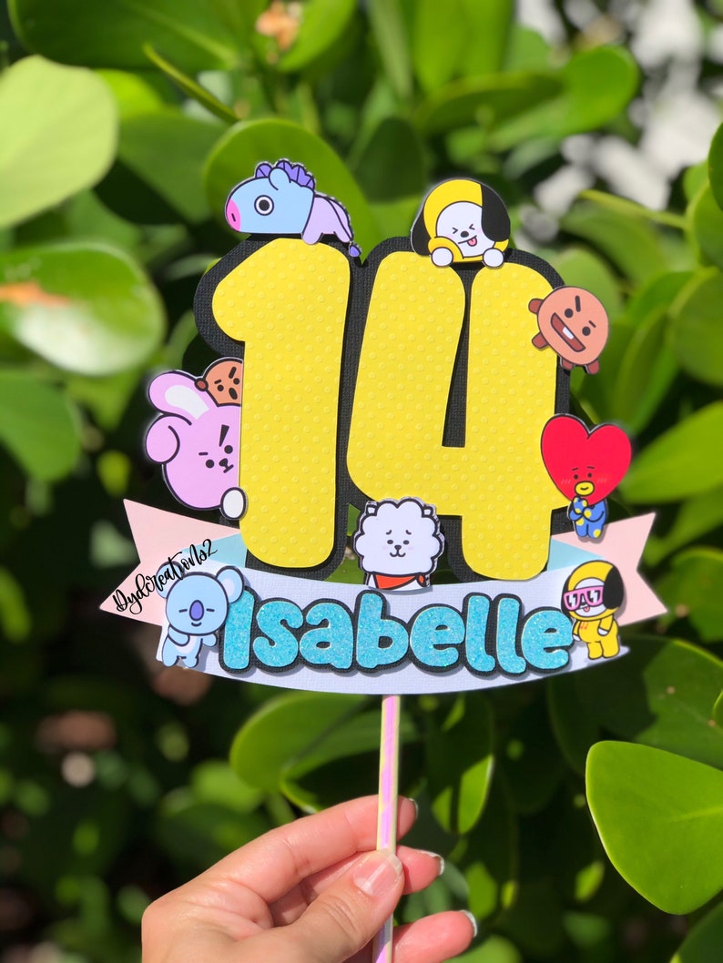 personalized bt21 cake topper etsy