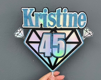 Personalized Denim and Diamonds Cake Topper | Denim and Diamonds Decor | Diamonds Cake Topper