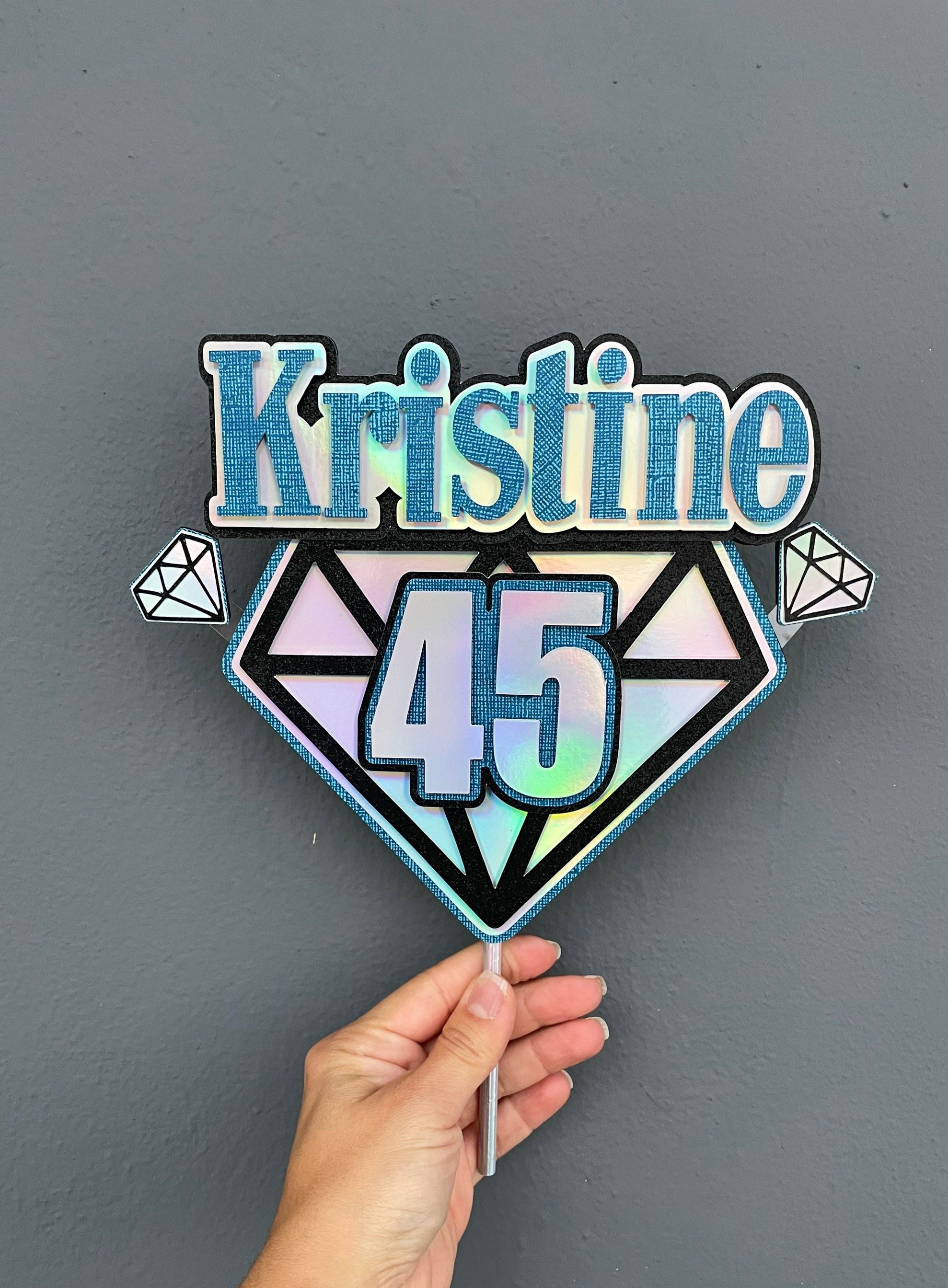 Personalized Denim and Diamonds Cake Topper Denim and Diamonds Decor Diamonds Cake Topper