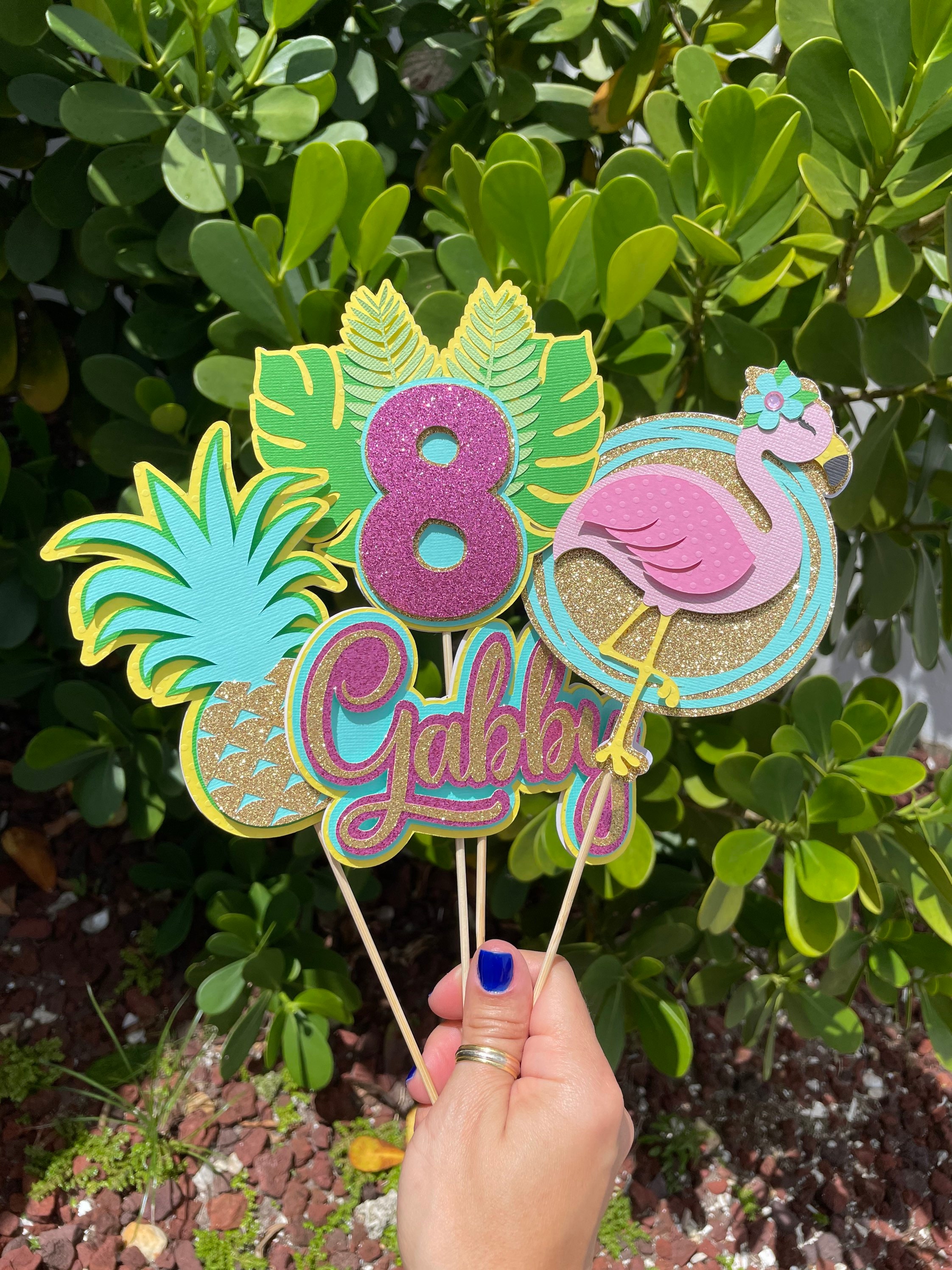 Flamingo Centerpieces Picks4 pieces Tropical Party Centerpieces Flamingo Party Decor