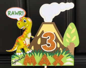 Dinosaur Birthday Cake Topper: Dino Party Decor