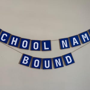 Personalized College Bound Banner | Custom Graduation Garland | College Prep Party Decor | School Colors | Grad Celebration Sign bild 3