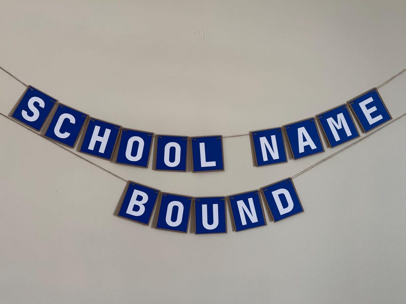 Personalized College Bound Banner | Custom Graduation Garland | College Prep Party Decor | School Colors | Grad Celebration Sign bild 3