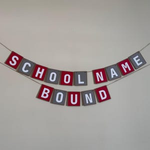 Personalized College Bound Banner | Custom Graduation Garland | College Prep Party Decor | School Colors | Grad Celebration Sign bild 2