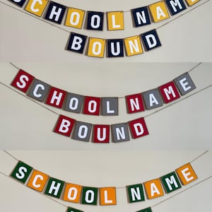 Personalized College Bound Banner | Custom Graduation Garland | College Prep Party Decor | School Colors | Grad Celebration Sign