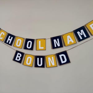 Personalized College Bound Banner | Custom Graduation Garland | College Prep Party Decor | School Colors | Grad Celebration Sign bild 4
