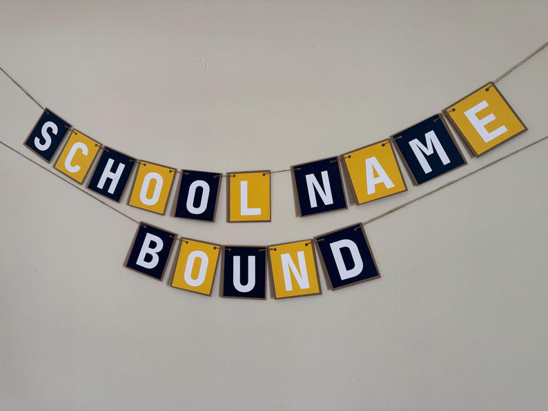 Personalized College Bound Banner | Custom Graduation Garland | College Prep Party Decor | School Colors | Grad Celebration Sign bild 4