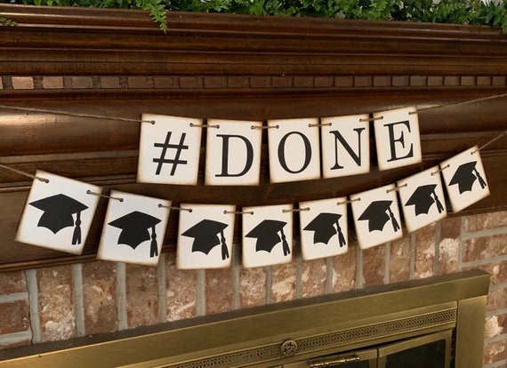 Graduation Banner Farmhouse Farm House Grad Party Sign Bunting Etsy