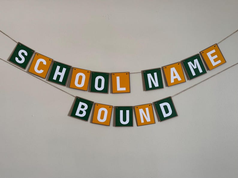 Personalized College Bound Banner | Custom Graduation Garland | College Prep Party Decor | School Colors | Grad Celebration Sign bild 5