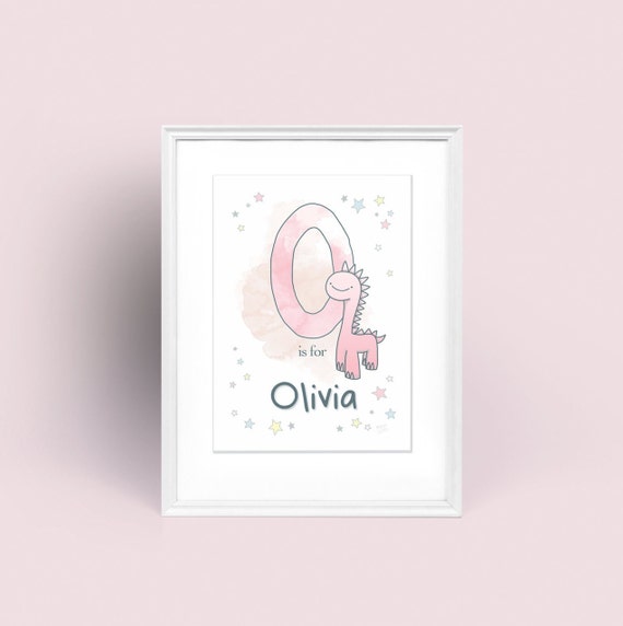 Personalised Gift for Baby's Nursery | Bespoke Child's Cartoon Print | New Baby Gift | Animal Custom Name Gift | Newborn Baby Boy Girl Gift