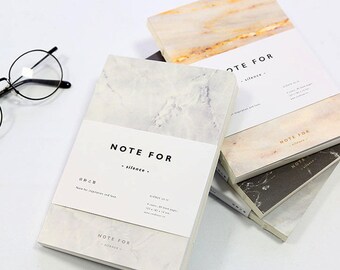 Japanese Marble WHITE/GREY A5 Notebook 80 Blank Pages - Ships from Australia