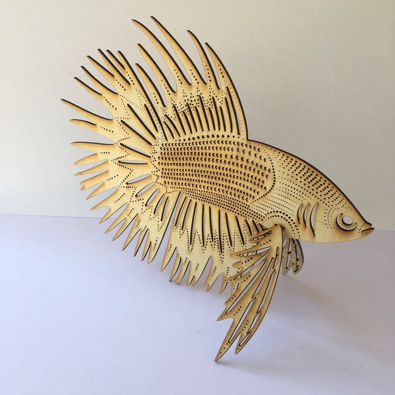 Download Betta Fish Wood Silhouette Sculpture | Etsy