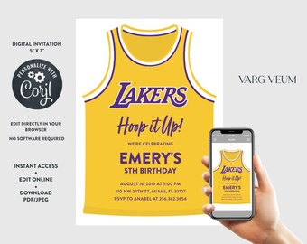lakers baby shower invitations