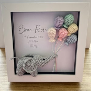 New Baby or Birthday Gift Personalised 3D New Baby Box Frame, Nursery Light, Nursery Art, Baby Shower Gift with optional LED lighting.