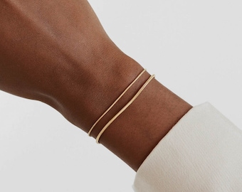 Never Fades - Water Resistant - Dainty Gold Chain Bracelet - Gold Bracelet - Gold Snake Chain Bracelet - Minimalist Bracelet - BCW20