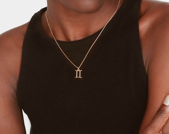 Waterproof - 18k Gold Vermeil Roman Numeral Necklace -  Roman Number Pendant - Layering Necklace - Gold Roman Pendant - Love Necklace