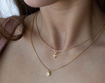 Waterproof - Pisces - 18k Gold Vermeil - Pisces Zodiac Necklace - Pisces Constellation Necklace - Stacking - Layering - Zodiac Jewelry