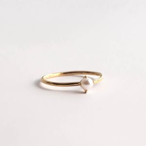 Never Fades - Waterproof - 18k Gold Pearl Ring - Gold Beach Ring - Stackable Ring - Gold Minimalist Ring - R86