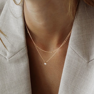 18k Gold Plated Layered Necklace - Double Chain Necklace - Stainless Steel Jewelry - Dainty Layering Necklace - Everyday Jewelry  N36