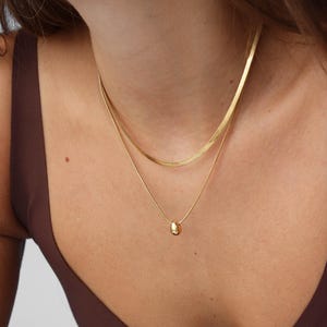 18k Gold Plated Water Drop Necklace - Minimalist Pendant Necklace - Dainty Necklace - Everyday Jewelry - Gift for Her - N55