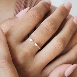 925 Solid Sterling Silver Ring - Open Ring - White CZ Ring - Silver Minimalist Ring - Layering - Stack -  Stacking Ring - REDCHERRYBLVD