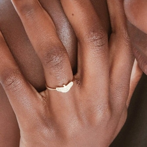Waterproof - Gold Vermeil Bird Ring - 18k Gold Plated Over 925 Solid Sterling Silver - Minimalist Ring - Layering - Stacking Ring
