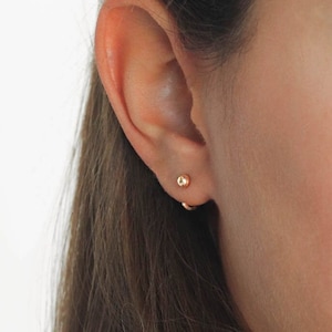 Wasserdicht - 18k Gold Vermeil offene Kugel-Creolen - 18k vergoldet auf massivem 925 Sterling Silber - Creolen Ohrstecker - Schichtung - Stapelung