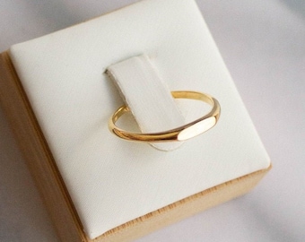 Waterproof - Gold Vermeil Ring - Solid 925 Sterling Silver Ring -  Minimalist Gold Ring  - Layering - Stack - Stacking Ring - Gold Plated