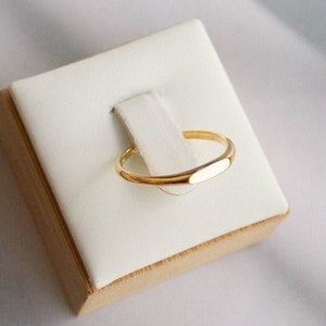 Waterdicht - Gouden vermeil ring - massief 925 sterlingzilveren ring - minimalistische gouden ring - gelaagdheid - stapelen - stapelring - verguld