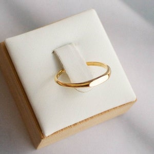 Waterproof - Gold Vermeil Ring - Solid 925 Sterling Silver Ring -  Minimalist Gold Ring  - Layering - Stack - Stacking Ring - Gold Plated