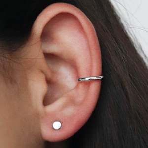 Ear Cuff - 925er Silber Ohrmanschette - Wasserdicht - Silber Ohrringe - Silber Creolen - Fake Piercing Ohrring - Stacking Ohrringe - Layering Ohrringe