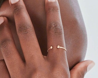 Waterproof - Open Ball Ring - 18k Gold Vermeil Ring - Minimalist Ring - Band Ring - Layering - Stacking Ring - REDCHERRYBLVD