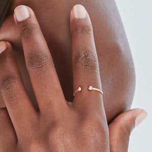 Wasserdichter Offener Kugelring 18k Gold Vermeil Ring Minimalistischer Ring Bandring Schichtring Stapelring REDCHERRYBLVD Bild 1