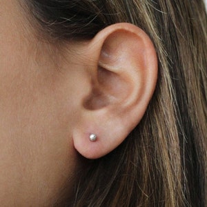 925 Sterling Silber Kugel Ohrstecker - 3 mm Kugel Ohrstecker - 925 Silber Ohrringe - Silber Kugel Ohrstecker - Silber Ohrstecker - REDCHERRYBLVD
